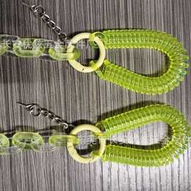 彩色挂链伸缩裤腰带安全扣弹力防丢绳 塑料弹簧绳钥匙扣配件