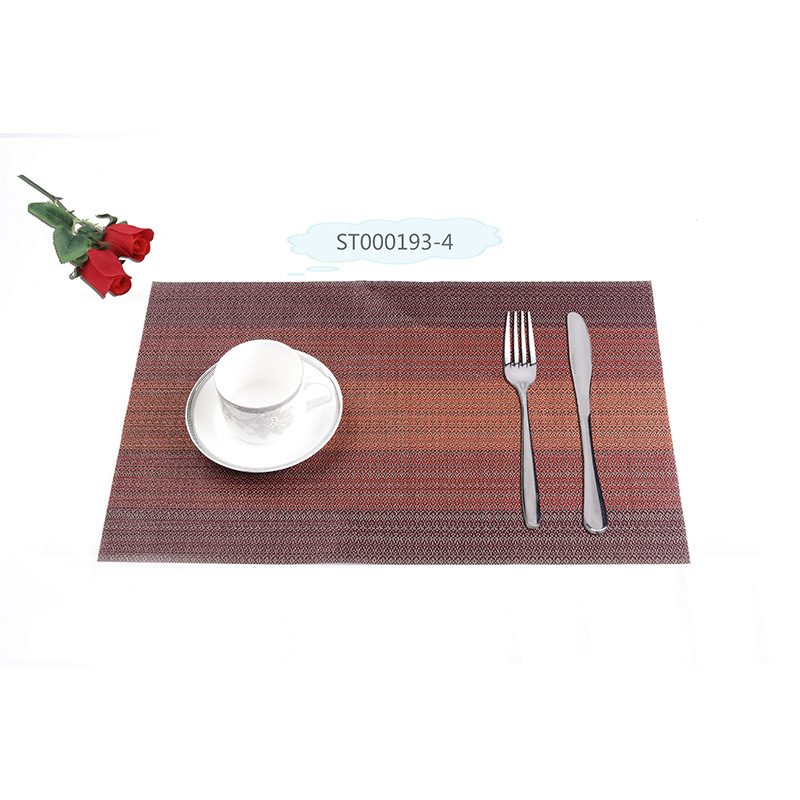 Amazon Teslin gradiente placemat decoración del hogar de PVC occidental placemat tazón estera montaña para Hotel Cafe