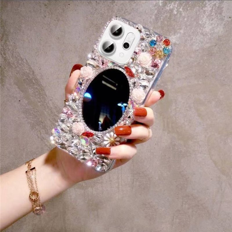 Suitable for Opporeno14Pro Diamond Mobile Phone Case All-Inclusive Mirror Reno9/8/7/6Pro Luxury Rhinestone 4Se Suitable for Opporeno14Pro Diamond Mobile Phone Case All-Inclusive Mirror Reno9/8/7/6Pro Luxury Rhinestone 4Se
