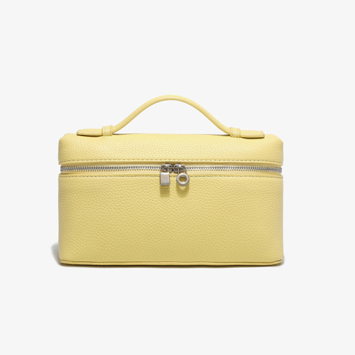 LP19 New Arrival Leather Lunch Box Bag—Gigi's Favorite Kelly Bag Style, Made of Litchi-Grain Cowhide, Simple Design, Perfect for a Chic Single-Shoulder Look for Women