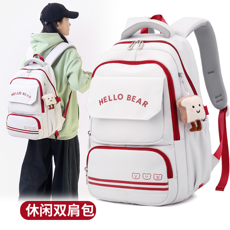 Mochila escolar nueva de pez natural para mujer universitaria, mochila de gran capacidad para escuela secundaria, estudiantes de escuela primaria, 3.º a 6.º grado, a prueba de salpicaduras