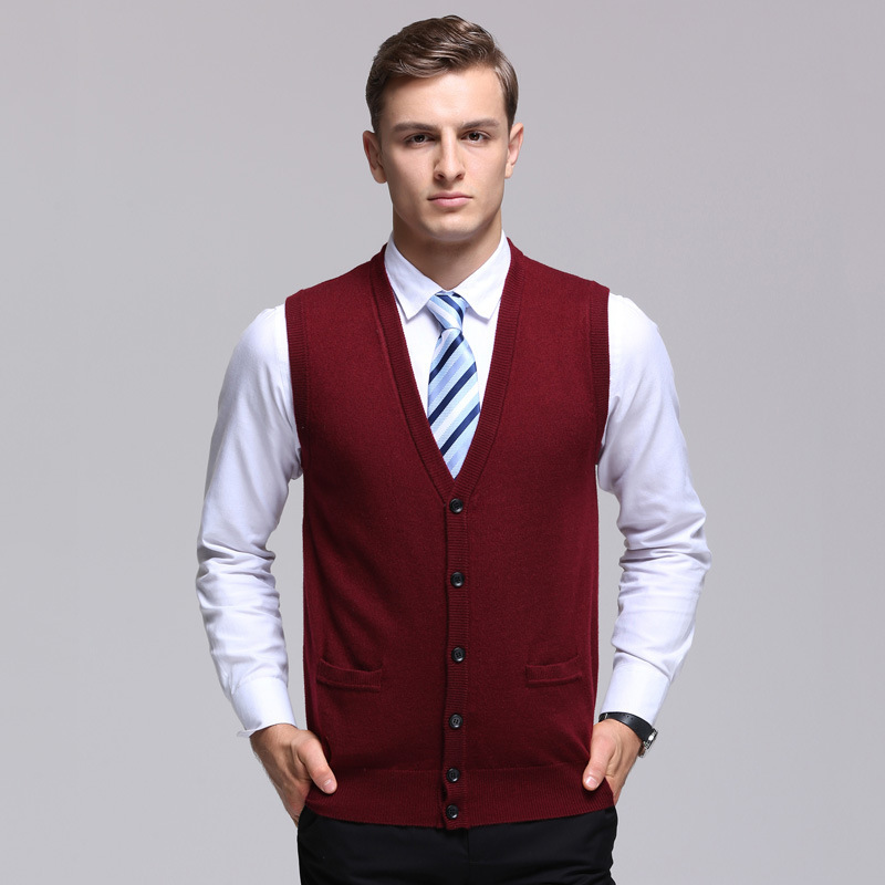 Men's Knitted Cardigan, Sleeveless, Business Casual Cardigan, Vest, Outerwear, Casual Sweater, Versatile