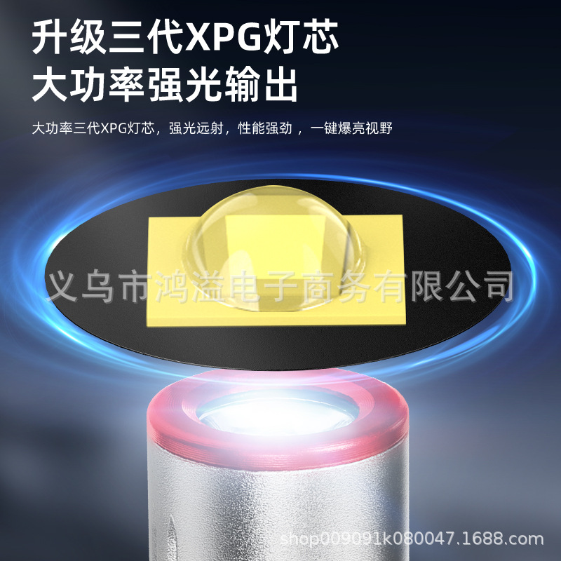 Nuevo transfronterizo LED multifuncional de emisión remota mini antorcha magnética pequeña linterna de collar de aleación de carga rápida tipo C linterna