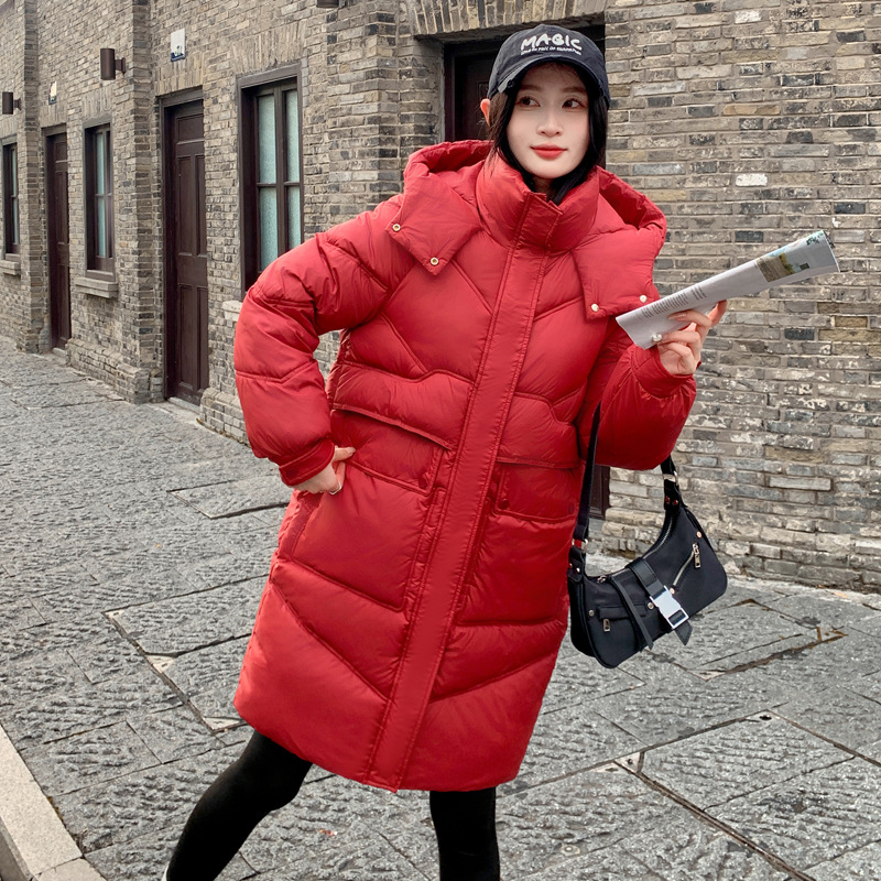Ropa de algodón femenina larga sensación de diseño nicho abrigo de algodón caliente chaqueta de algodón holgada coreana 2024 nuevo abrigo de otoño y invierno image 9