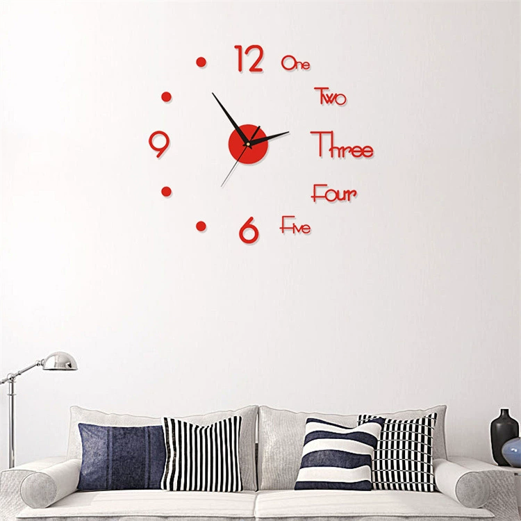 3D настенные часы Amazon Creative Acrylic Hanging Clock DIY Clock Silent Wall Paste Clock Manufacturer Supply