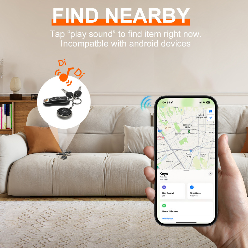 平替airtag真皮防丢器FindMy全球定位器钥匙扣包包宠物追踪器|undefined