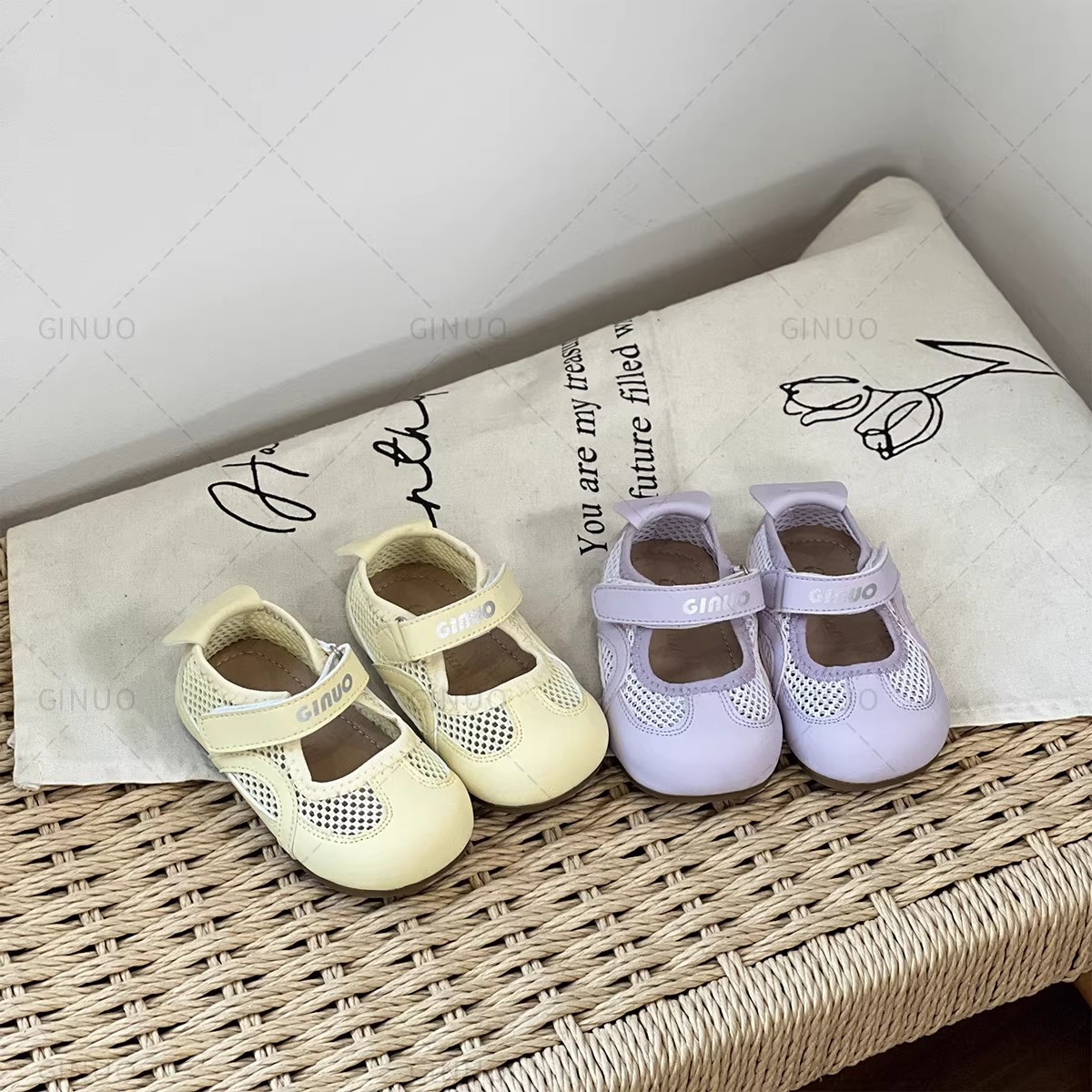 2025 Summer Breathable New Velcro Mary Jane Flats Toddler Shoes Round Toe Casual Shoes Comfortable and Fashionable