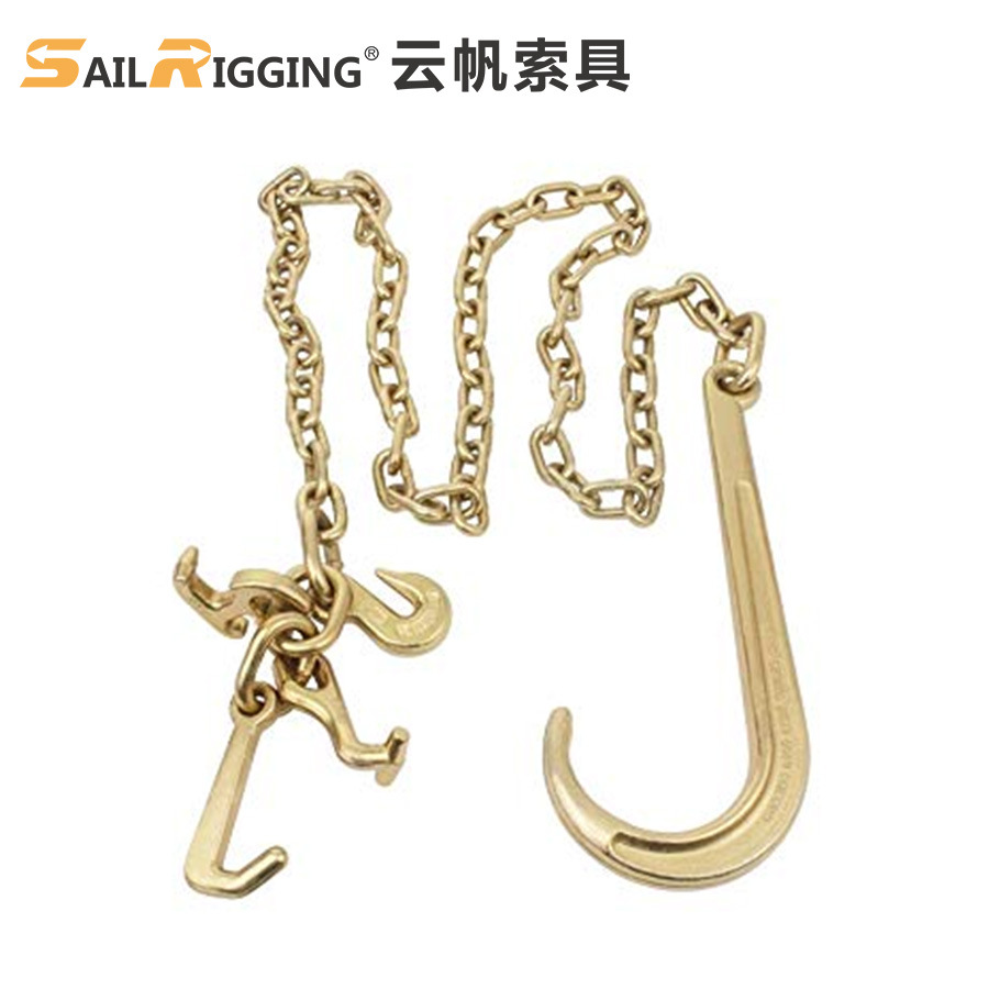 G70锰钢成套链条索具 高强度拖车牵引链条 双钩链条索具厂家