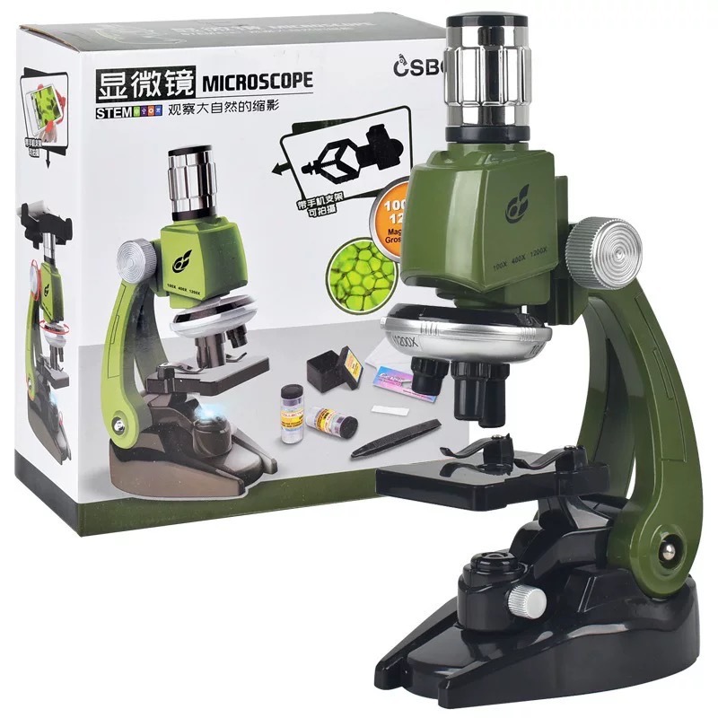 Microscopio óptico para niños de alta definición biología clase secundaria estudiantes ciencia experimento juguetes educativos