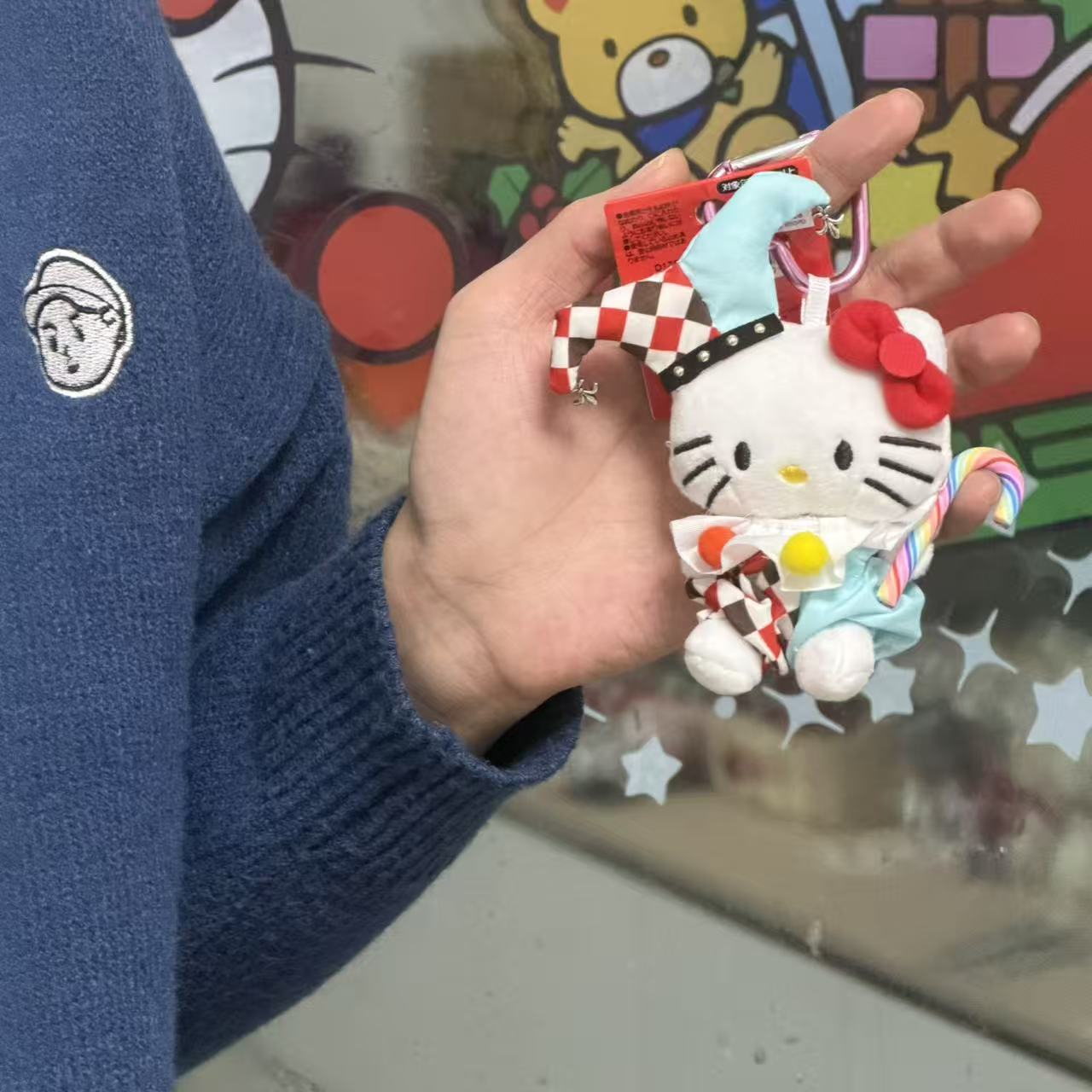 黒麦わら帽子キティ帽子ベビーペンダントラブバックル人形人形かわいいヘップバーンスタイルペンダントキーホルダー