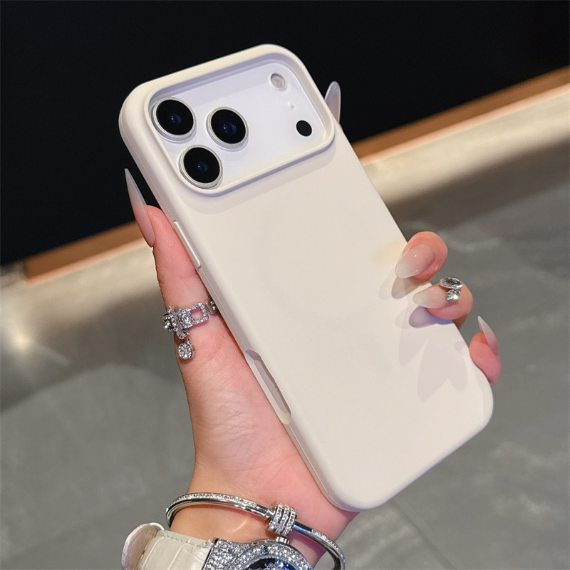 适用iPhone17PROMAX手机壳液态硅胶苹果17简约纯色带AI按键保护套|undefined