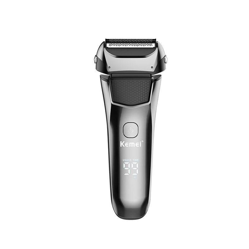 Afeitadora eléctrica Kemei modelo transfronterizo KM-8512, recortadora de barba para hombre de doble cabezal recíproco, resistente al agua.