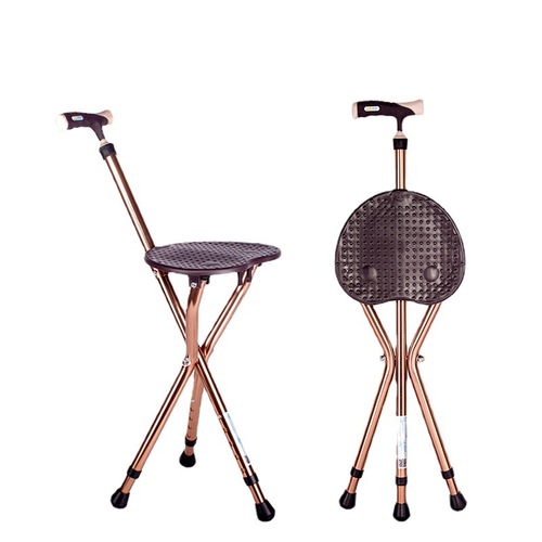 Elderly aluminum alloy crutch stool three-legged stool cane stool adjustable crutch light and stable aluminum alloy foldable