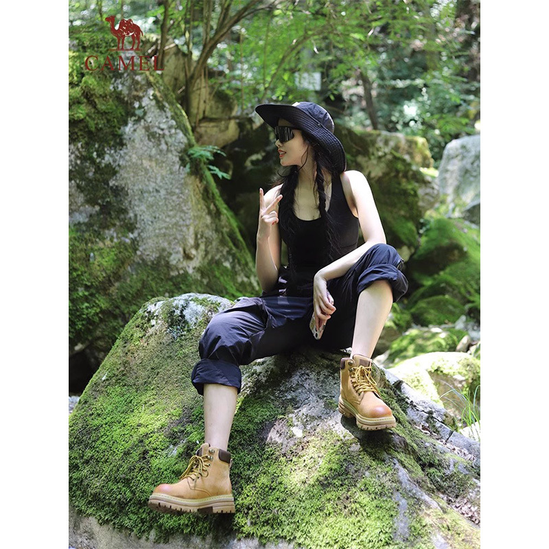 骆驼登山靴女2025新款厚底工装鞋大黄靴英伦风户外休闲马丁靴定制