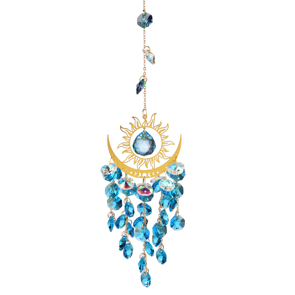 Geometric, Sun, Moon Pattern Simple Style Geometric Sun Moon Crystal Suncatcher Wind Chime Wall Art