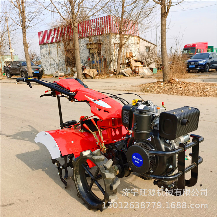 电启动四驱旋耕机 开沟犁地除草机 小型汽油微耕机
