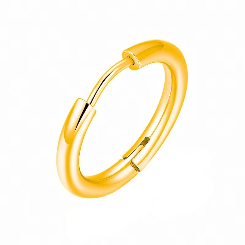 Moda europea y americana transfronteriza 316 aretes de bobina redonda de acero inoxidable personalidad anillo de acero de titanio hebilla de oreja joyería de oreja de moda