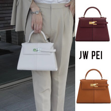 JWPEI梯形包新款真皮女包高级百搭斜挎包时尚小众手拎包通勤包