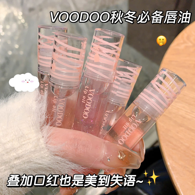 VOODOO リップオイル透明保湿保湿水光沢マイクロフラッシュミラーリップグレーズリップグロス学生卸売メイク|undefined