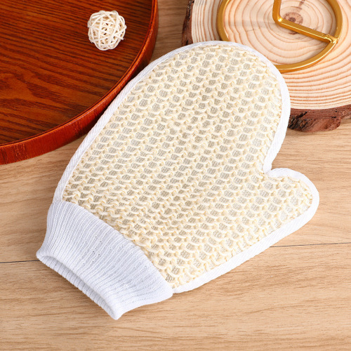 Sisal braided bath gloves, bath rub back thumb gloves, cleansing mud, exfoliating bath towels, bath wipes