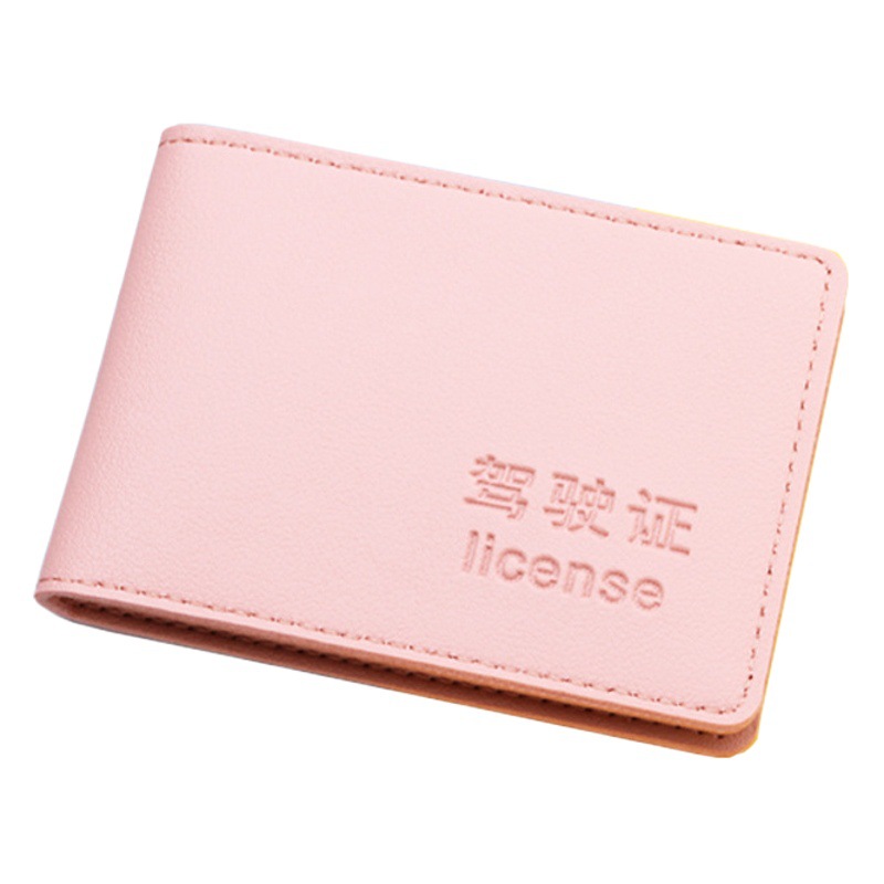 Licencia de conducir de 6 tarjetas cubierta de cuero cubierta de la licencia de conducir femenina cubierta de la tarjeta masculina dos en uno Licencia de Conducir pu licencia de vehículo de motor set de regalo