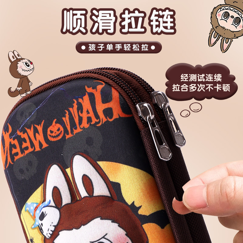 Doble cremallera 26 nueva caja de papelería 3D para niños de gran capacidad de dibujos animados lindos bolsas de lápiz para estudiantes de primaria