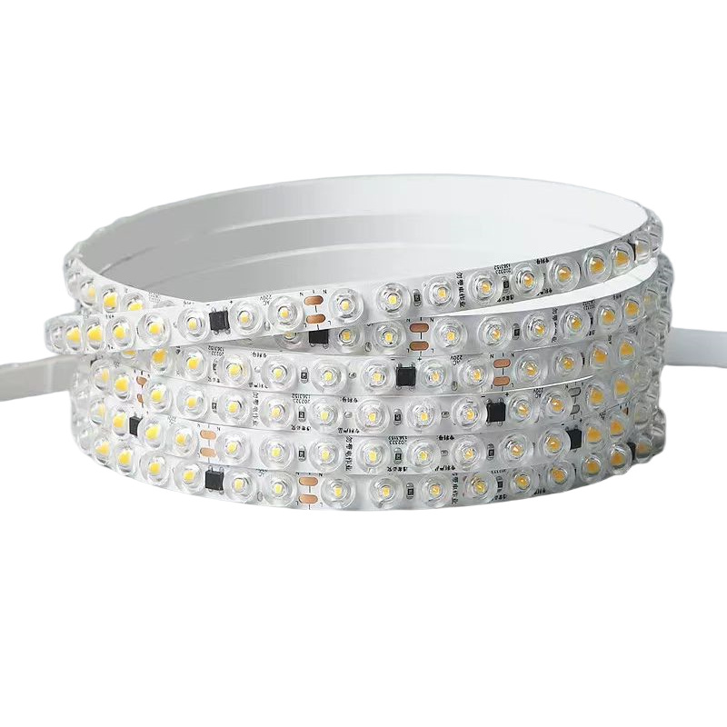 Lente de reflexión difusa tira de luz led con ranura de aluminio adhesivo 220V publicidad flexible sin unidad 8MM tira de luz LED autoadhesiva