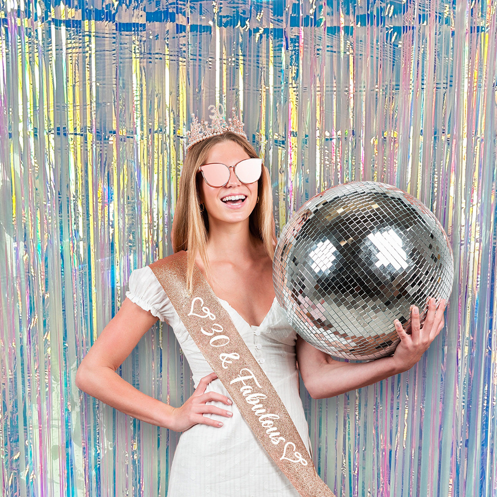 Transfronterizos Amazonas fiesta decoración de fondo de seda lluvia colorido oro cortina de seda lluvia diseño de lugar de boda de cumpleaños