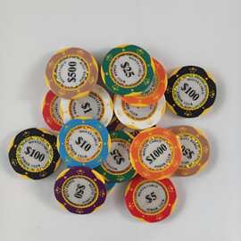 厂家批发45mmABS棋牌室麻将积分币打牌用德州扑克筹码图片自定