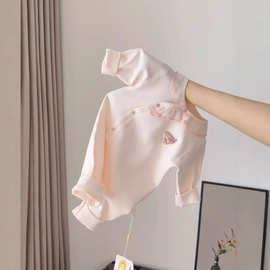 婴幼儿衣服春秋款长袖哈衣纯色棉质哈衣外出爬服四季款连体衣