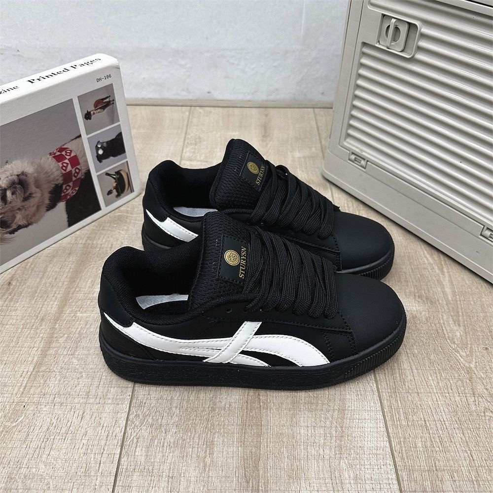 Mocasines versátiles y ligeros de suela gruesa con bloques de color blanco y negro para mujer, zapatos de mujer para estudiantes de primavera 2026 con suela suave que no cansa los pies, adecuados para parejas.