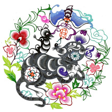 中国蔚县特色成品彩色手工剪纸窗花十二生肖系列英文翻译出国礼品