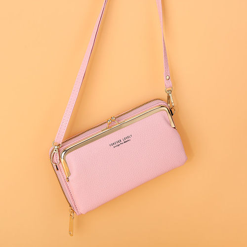 Crossbody bag women's small bag  summer new style lychee pattern fashion mobile phone bag women's large capacity long coin purse