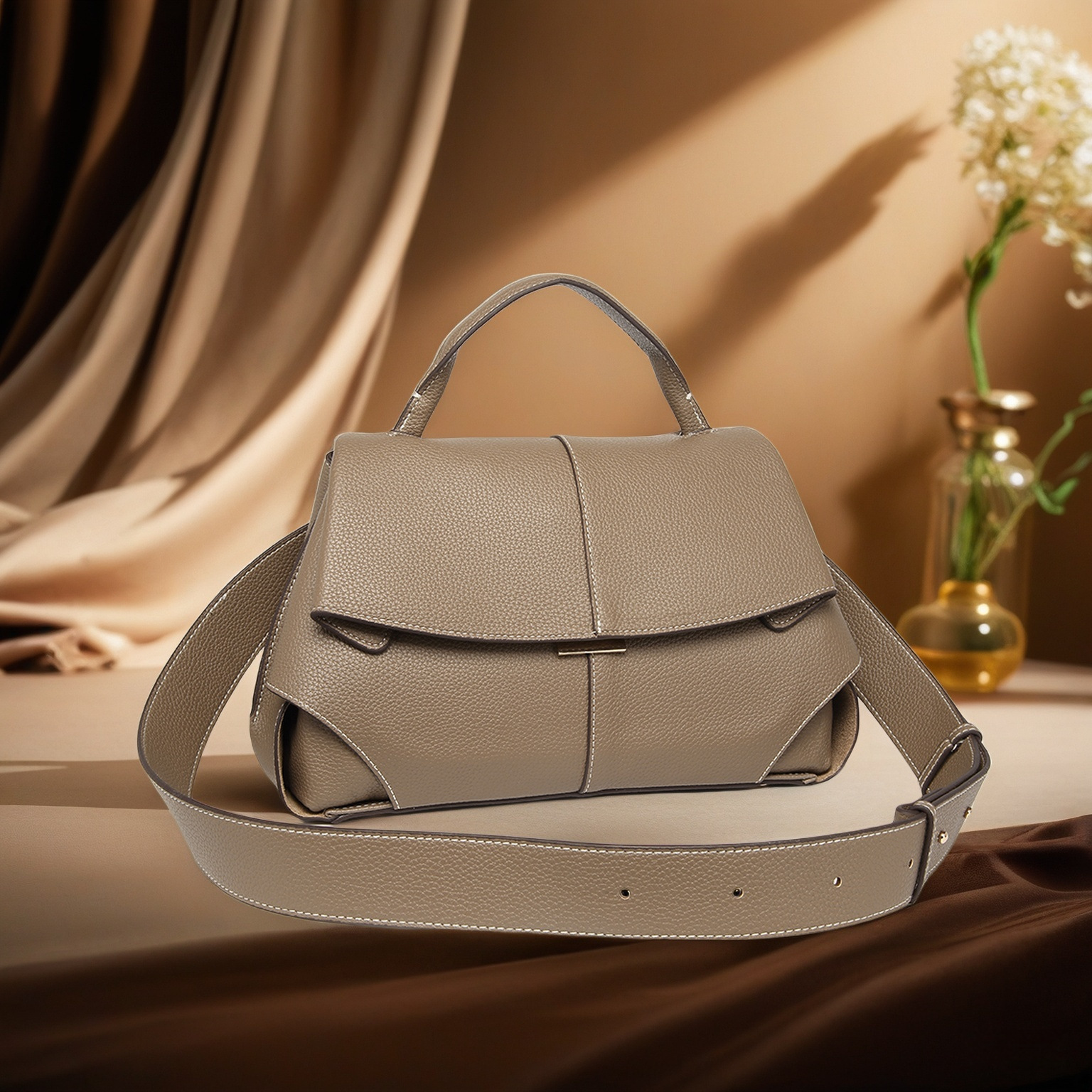 Borsa a tracolla elegante in pelle da donna, borsa a spalla_voghion.com