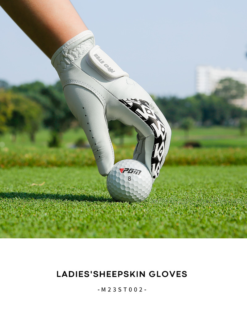 Găng tay golf nữ da cừu thật chống trượt thoáng khí Velcro — Cỡ 20 chi tiết 7