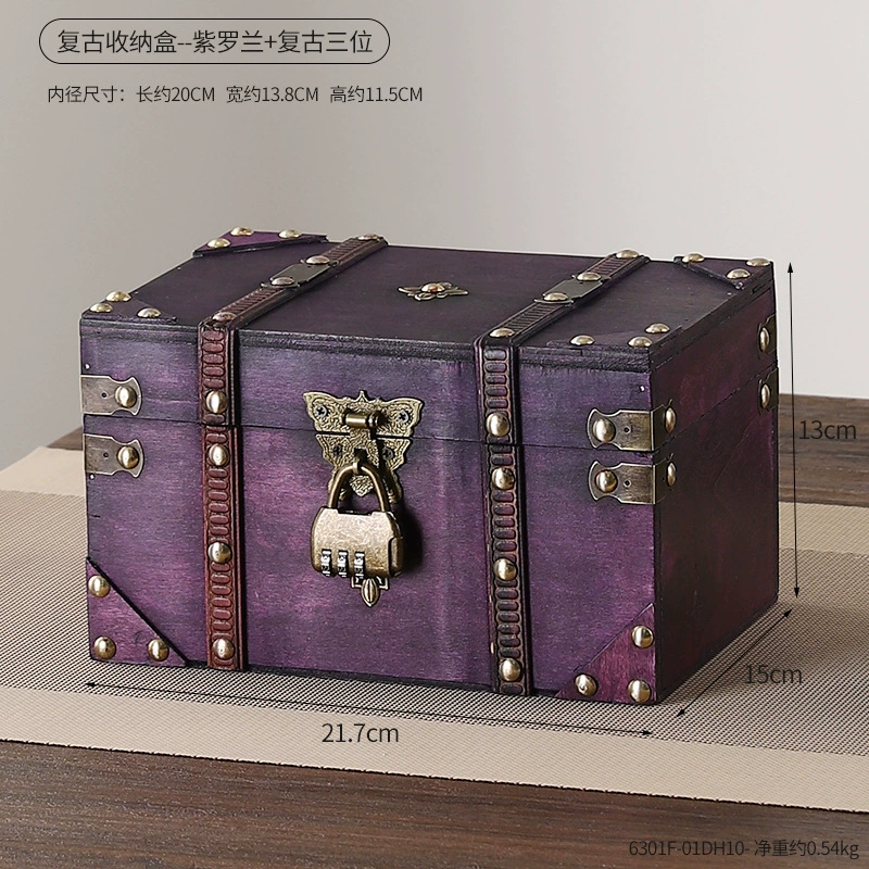 Retro wooden table storage box, wooden box