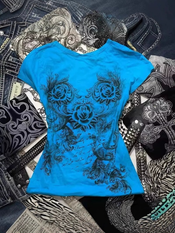 アメリカの新しいスタイル 2025 パーソナライズされた Y2K スリム半袖プリントトップ tシャツホットガールファッション婦人服|undefined