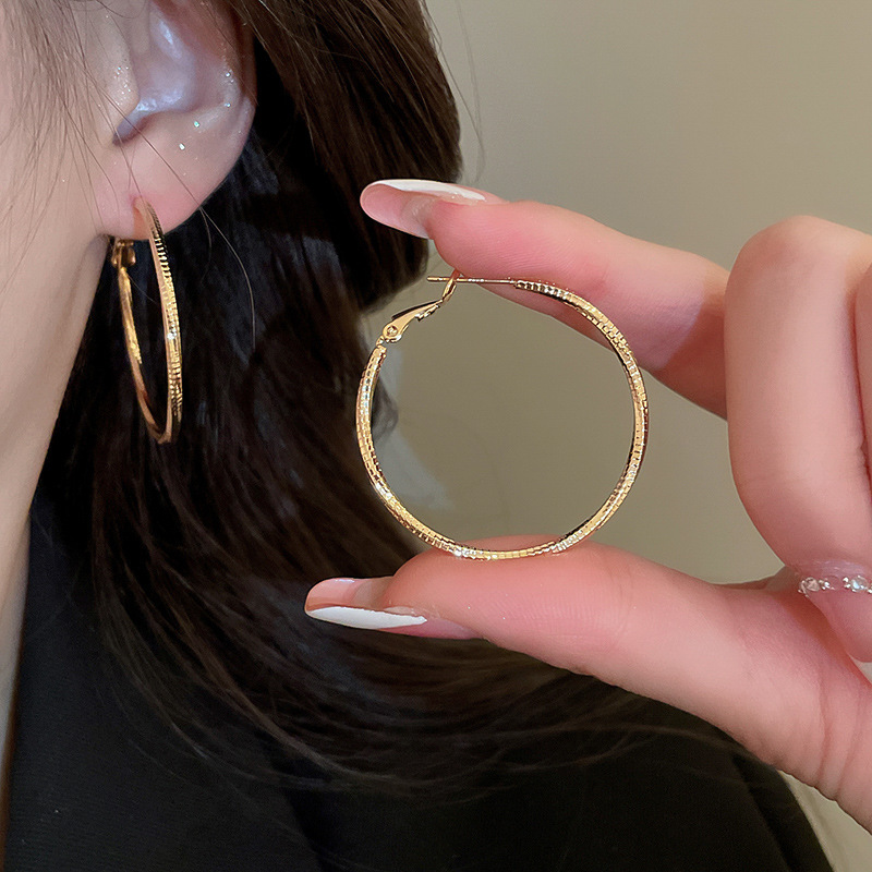 Pendientes ovalados simples de aguja de plata Pendientes de tendencia de personalidad transfronteriza europea y americana Pendientes de diseño de todo fósforo de nicho al por mayor