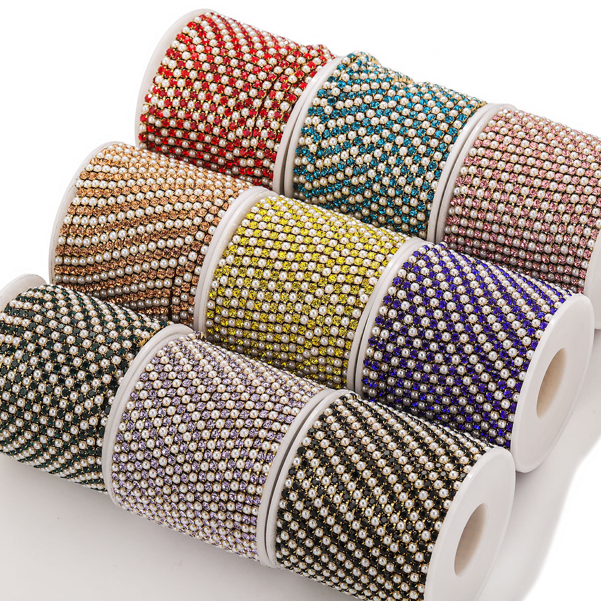 Acero inoxidable cristal perla garra cadena Ropa Accesorios vestido color cadena DIY joyería cadena diamante joyería cadena