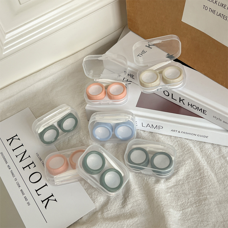 小清新ins隐形眼镜简约便携小巧美瞳盒眼镜盒伴侣盒双联盒