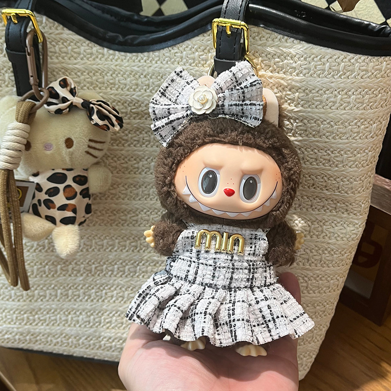 仅衣服适用于一二三代17cm拉布布挂机公仔娃衣labubu衣服可爱裙子|undefined