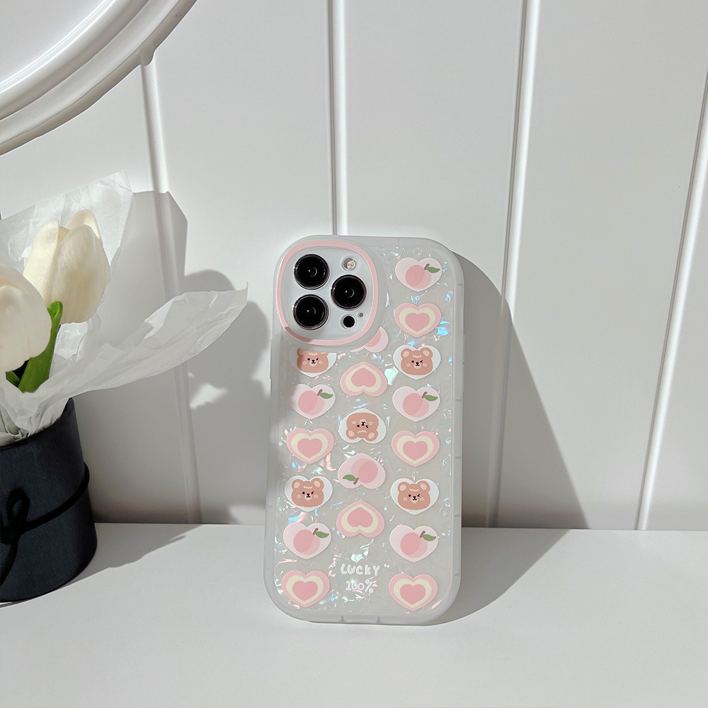 Multicolor Color Fashion Peach Bear Tpu Phone Accessories