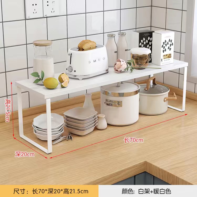 キッチンデスクトップ収納ラック食器と調味料を収納するキャビネットの小さな棚カウンタートップ層状収納パーティション棚