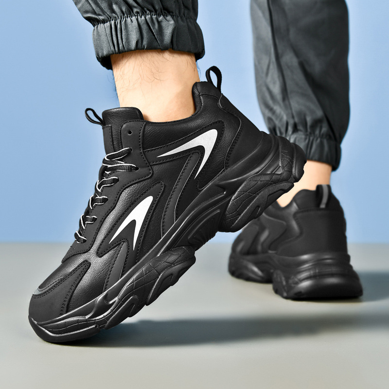 Zapatos de moda juveniles de otoño 2025, zapatos de entrenamiento deportivo de estudiantes, zapatos de cuero de papá, zapatos deportivos de tamaño grande