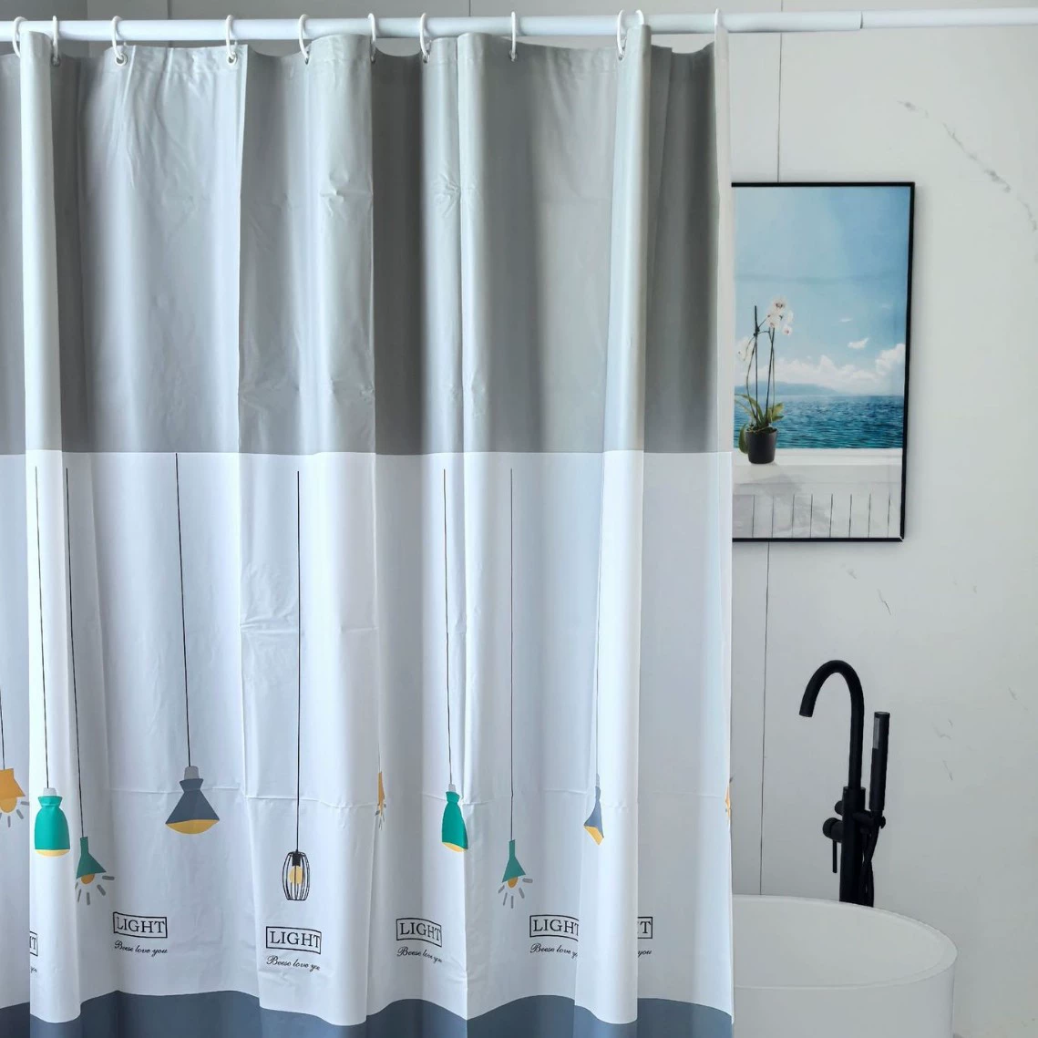 【Choose】High-end thickened waterproof and mildew-proof shower curtain cloth bathroom partition curtain window curtain