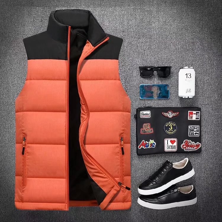 Giacca da uomo in cotone nuova senza maniche con colletto alto autunno e inverno 2024, modello coreano, ispessito_voghion.com