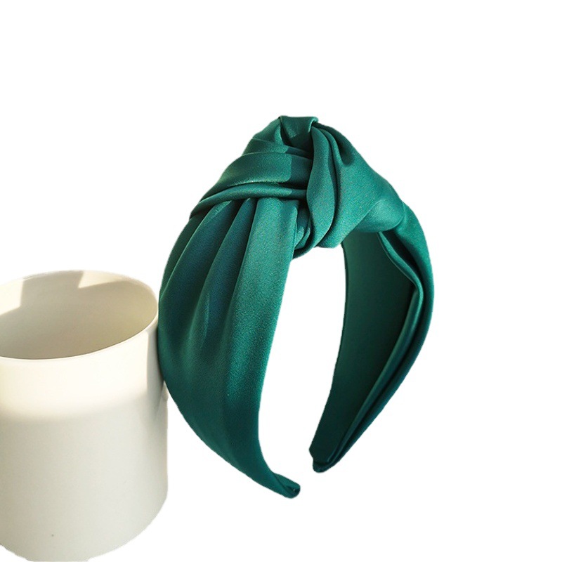 Europea y americana transfronteriza nueva diadema versátil ins textura satén tocado horquilla borde ancho anudado diadema al por mayor R288