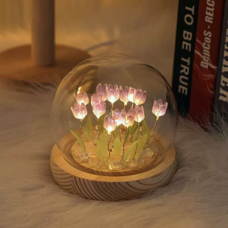 Креативные handmade diy искусственные цветы, тюльпаны, готовые ночники, декоративные светильники, подарки ко Дню Святого Валентина
