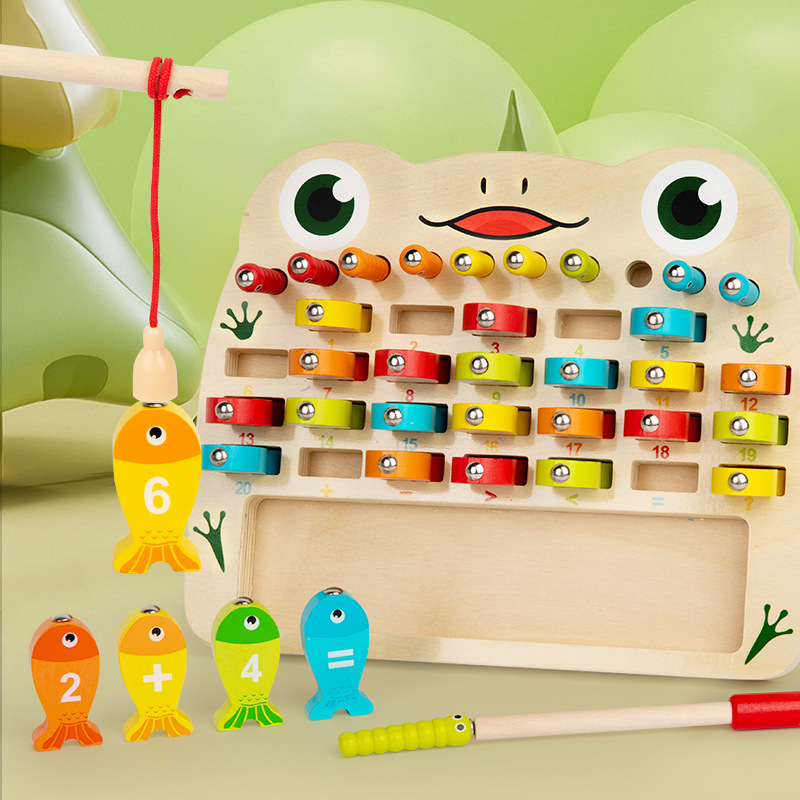 Juguetes de madera para niños juguetes magnéticos de pesca bebé Educación Temprana Inteligencia 1 desarrollo 2-3 años medio cerebro-Mover niños y niñas