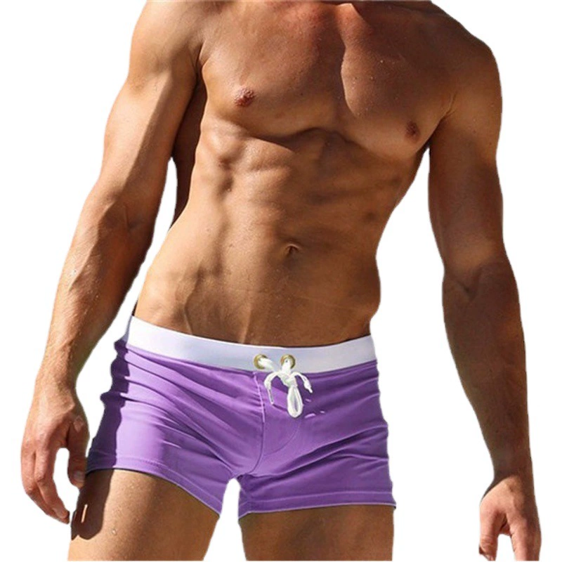 Новинка 2024 Amazon, однотонные мужские шорты с антибликовым покрытием и защитой от смущения, узкие спортивные быстросохнущие брюки на завязках, в наличии